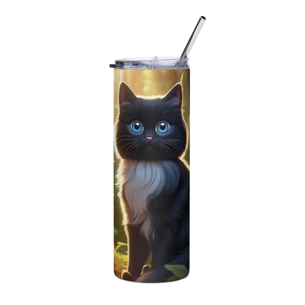 PugMug Custom Black Ragdoll Cat Stainless Steel Tumbler