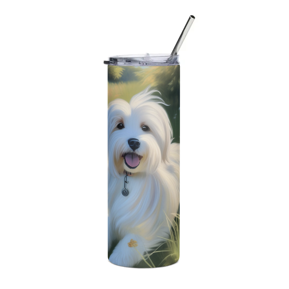 PugMug Custom White Havanese Dog Stainless Steel Tumbler