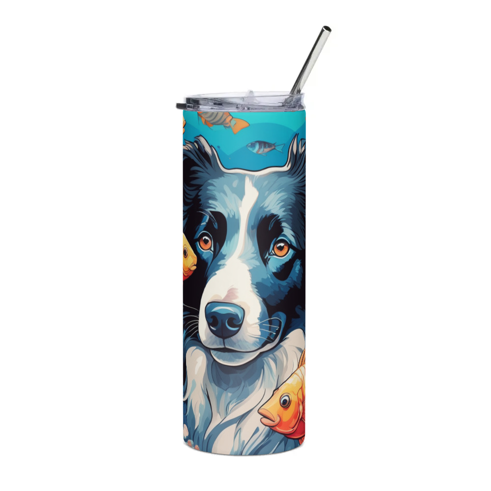 PugMug Custom Border Collie Stainless Steel Tumbler