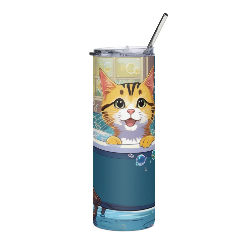 PugMug Custom Tabby Companion Cat Stainless Steel Tumbler