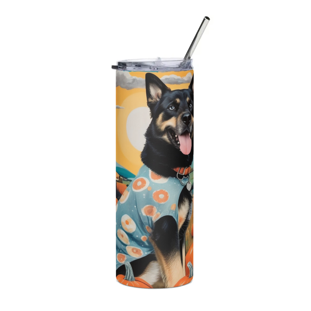 PugMug Custom Blue Stainless Steel Tumbler