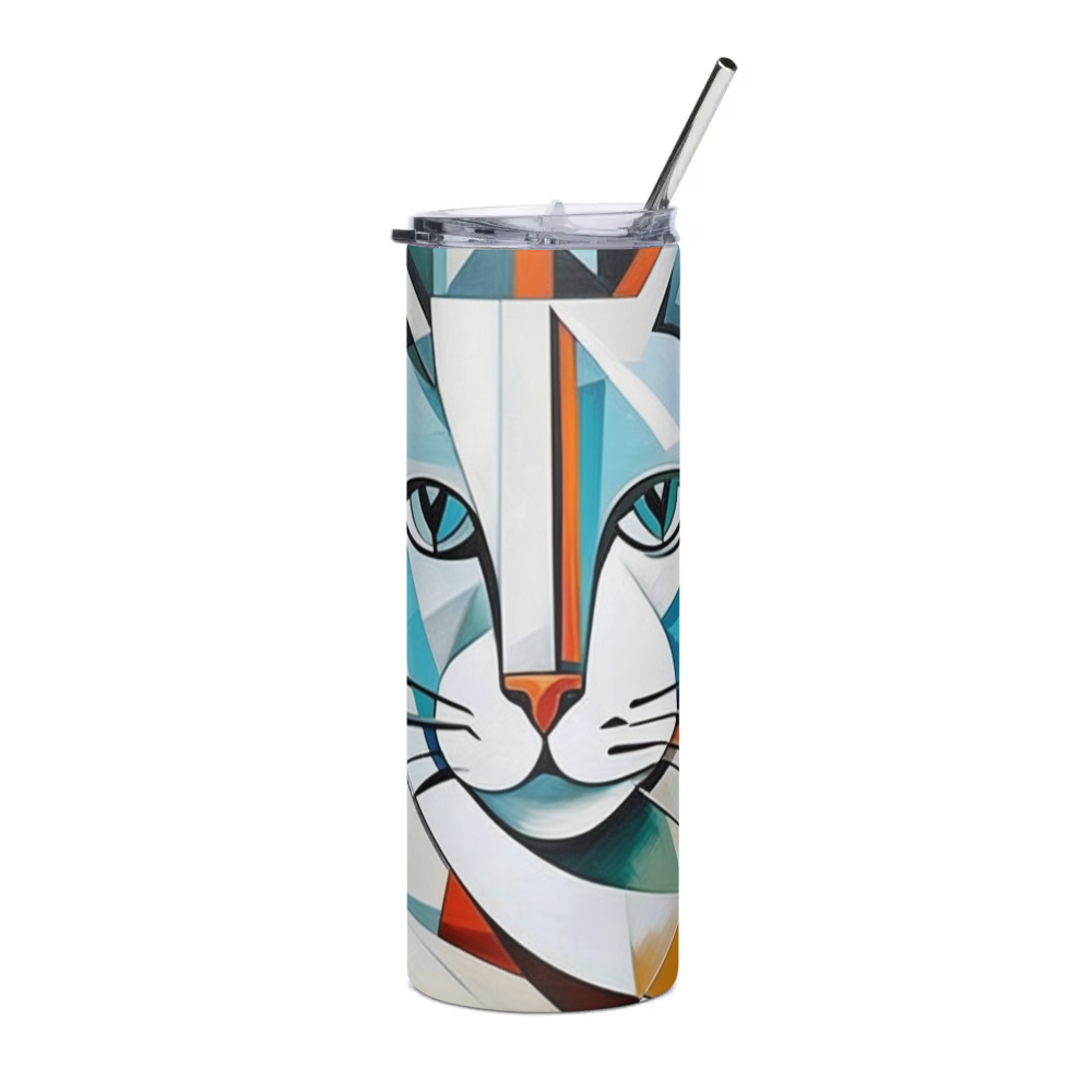 PugMug Custom White Companion Cat Stainless Steel Tumbler