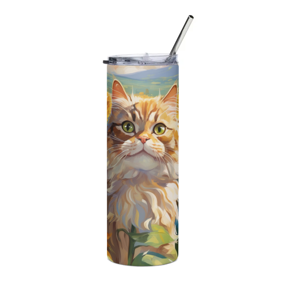PugMug Custom Tabby Persian Cat Stainless Steel Tumbler