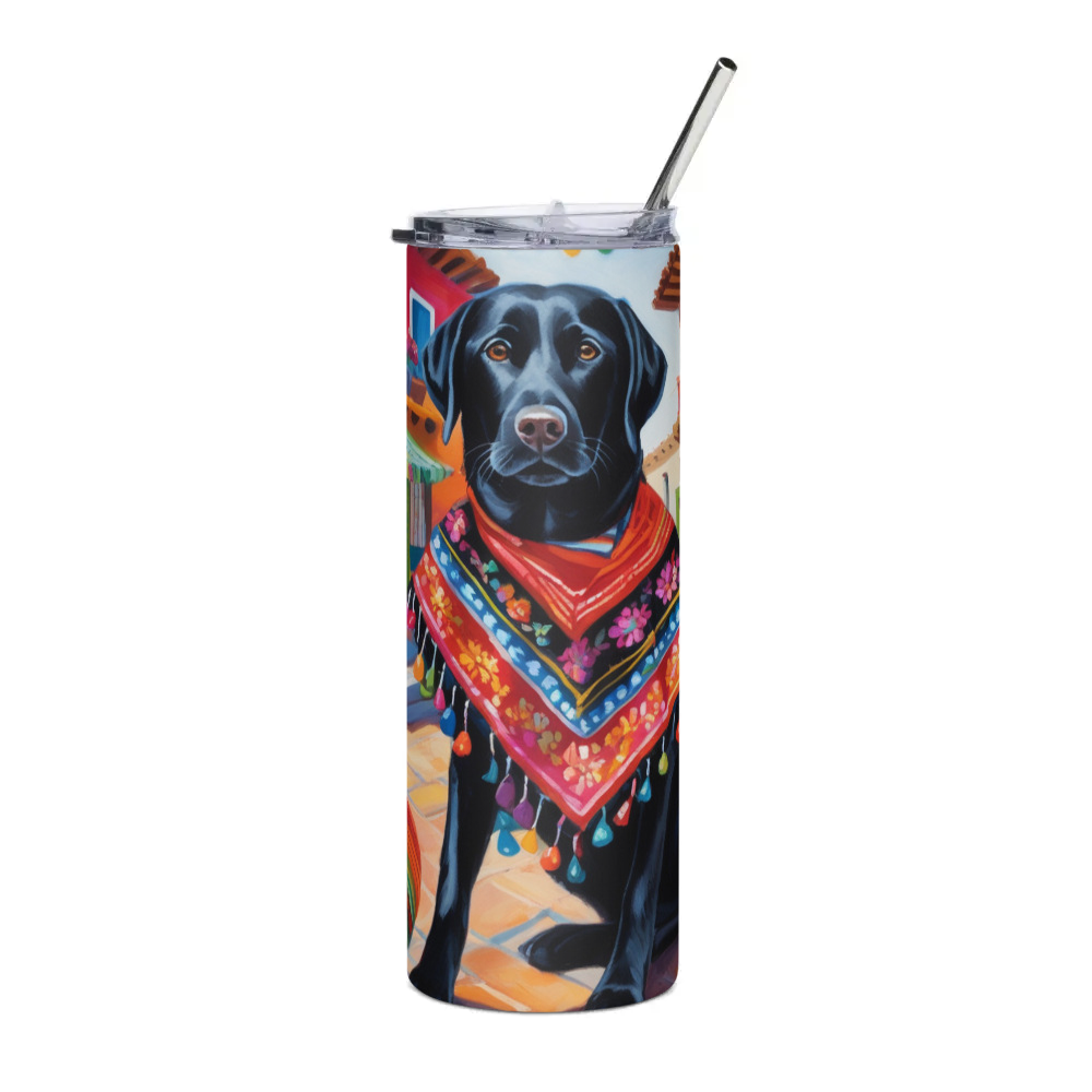PugMug Custom Black Labrador Retriever Stainless Steel Tumbler