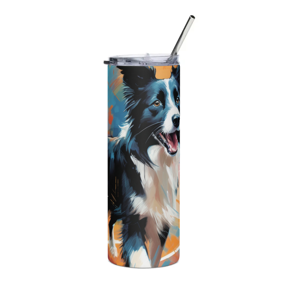 PugMug Custom Border Collie Stainless Steel Tumbler