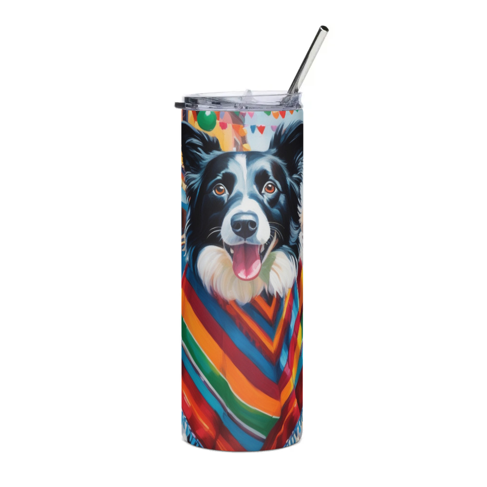 PugMug Custom Border Collie Stainless Steel Tumbler