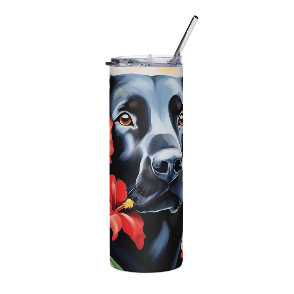 PugMug Custom Black Labrador Retriever Stainless Steel Tumbler