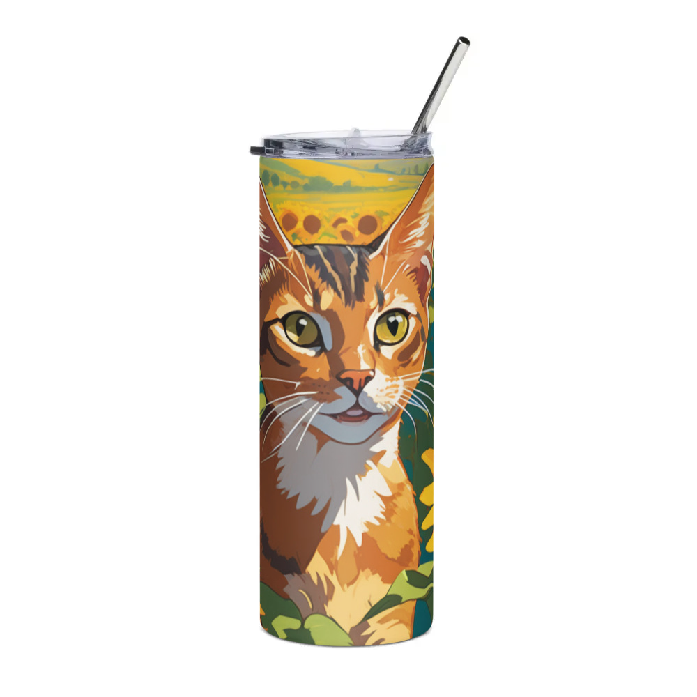 PugMug Custom Tabby Abyssinian Cat Stainless Steel Tumbler