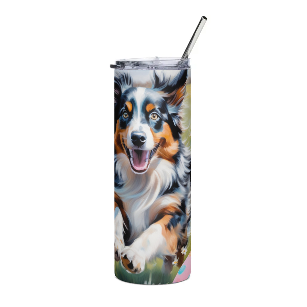 PugMug Custom Australian Shepherd Dog Stainless Steel Tumbler