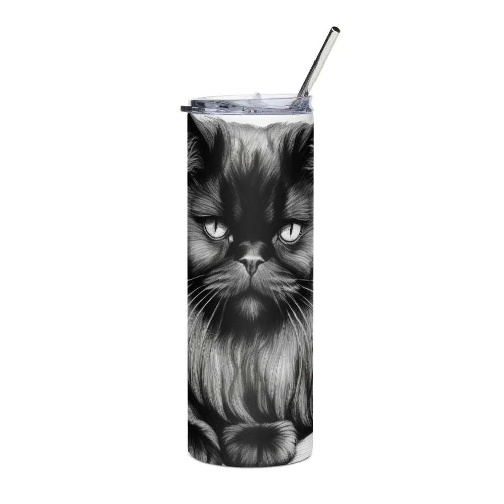 PugMug Custom Black Persian Cat Stainless Steel Tumbler