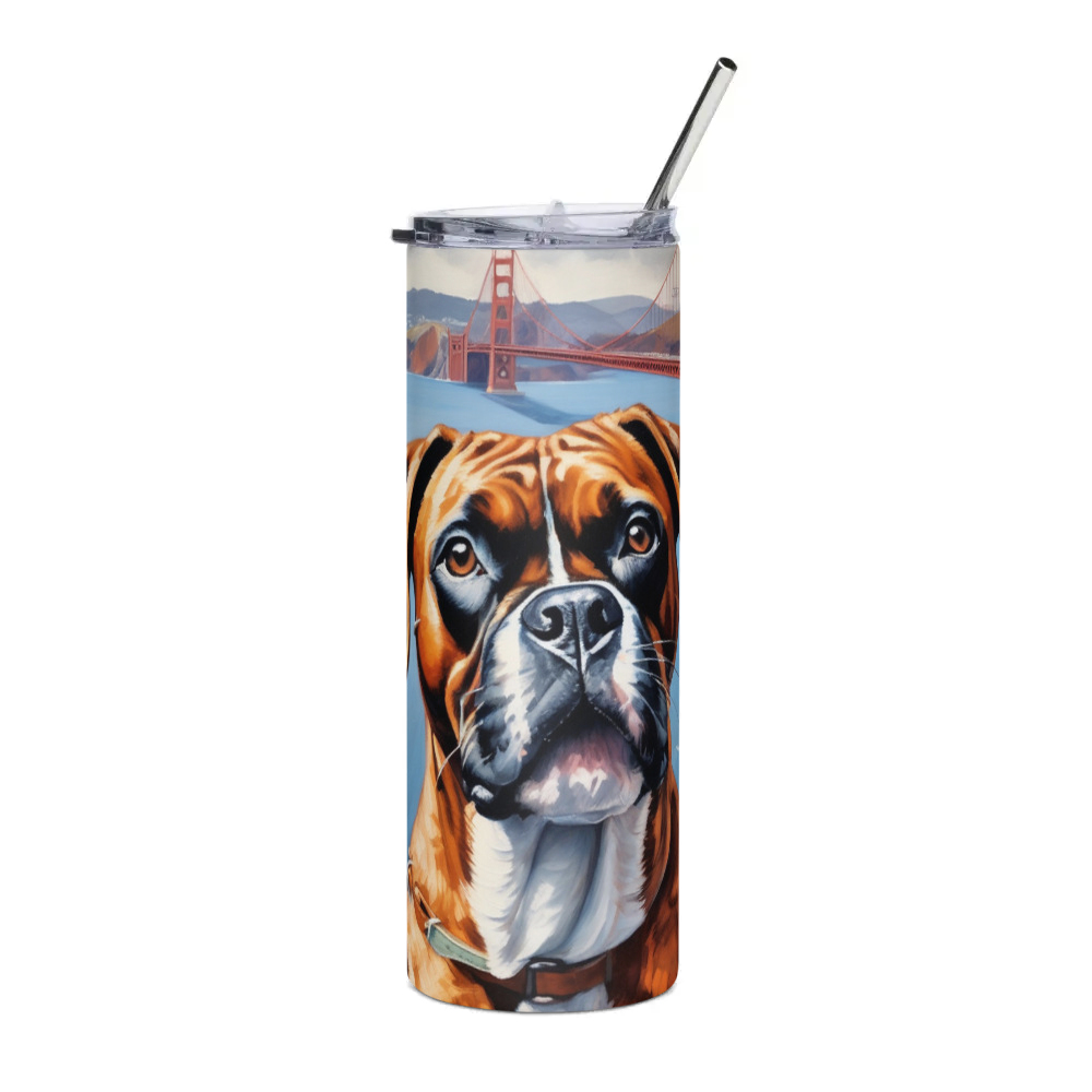 PugMug Custom Boxer Dog Stainless Steel Tumbler