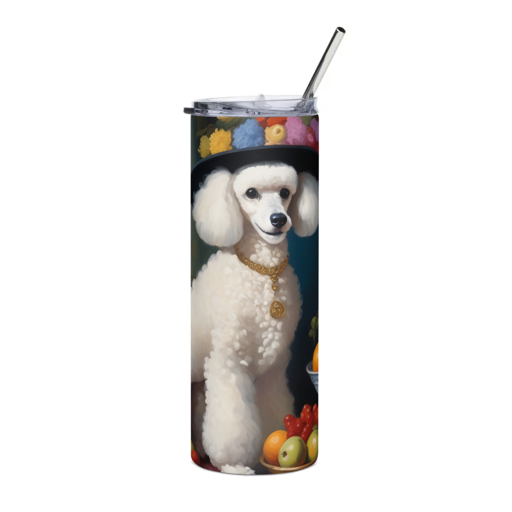 PugMug Custom White Poodle Stainless Steel Tumbler