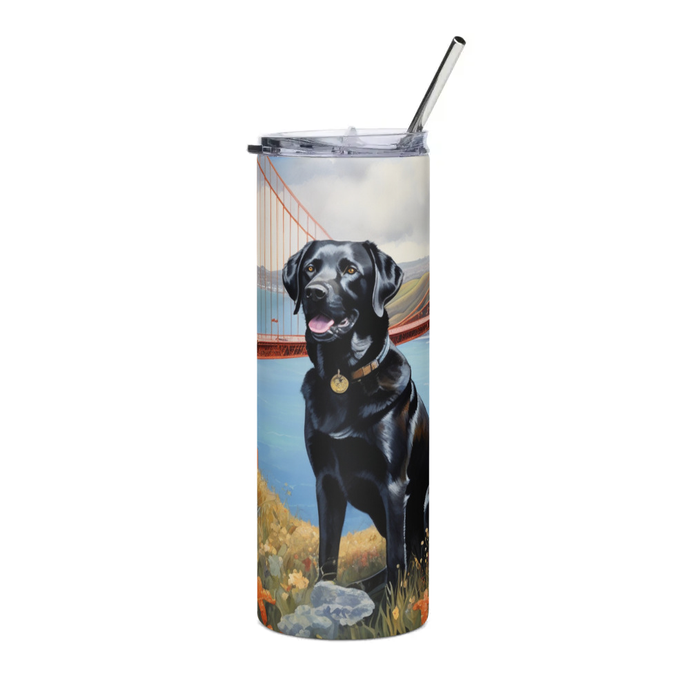 PugMug Custom Black Labrador Retriever Stainless Steel Tumbler