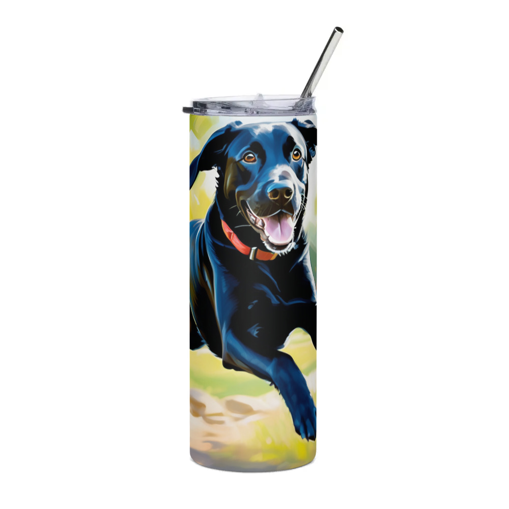 PugMug Custom Black Labrador Retriever Stainless Steel Tumbler