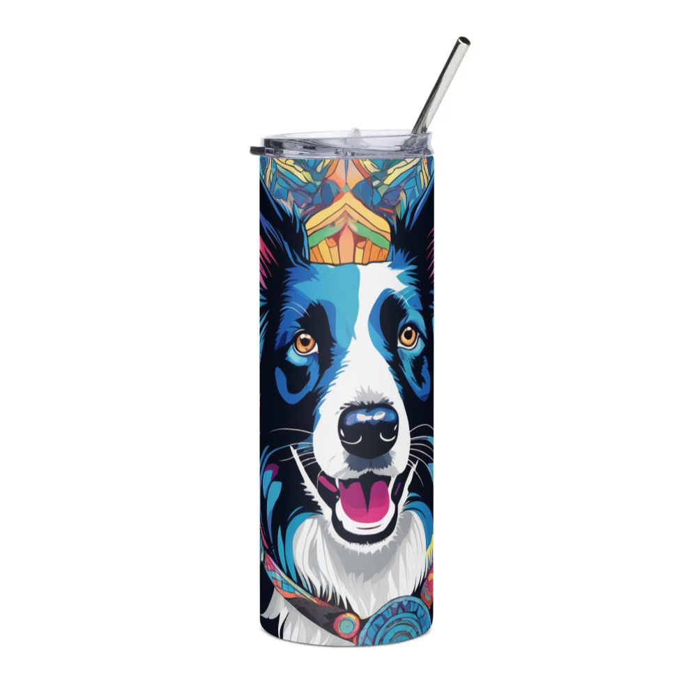 PugMug Custom Border Collie Stainless Steel Tumbler