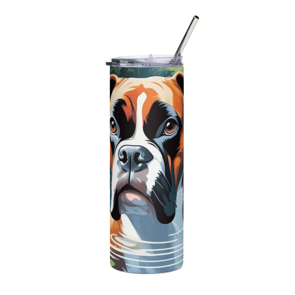 PugMug Custom Boxer Dog Stainless Steel Tumbler