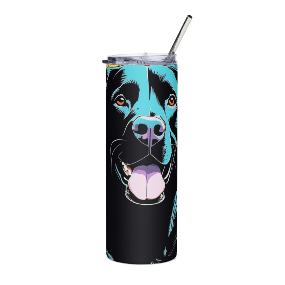 PugMug Custom Black Labrador Retriever Stainless Steel Tumbler