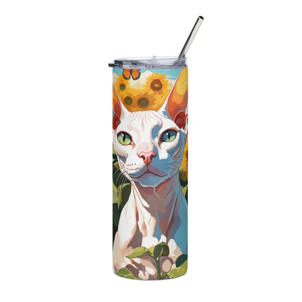 PugMug Custom White Sphynx Cat Stainless Steel Tumbler