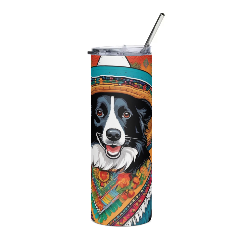 PugMug Custom Border Collie Stainless Steel Tumbler