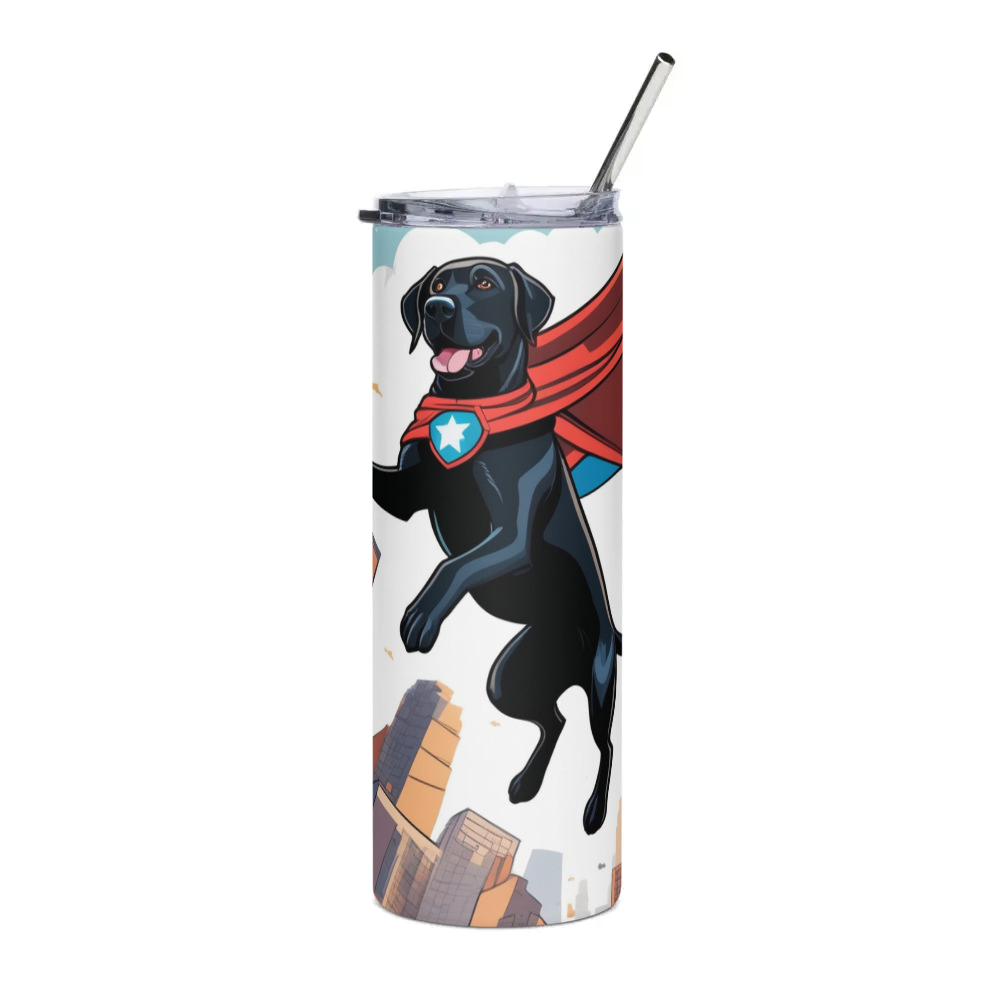 PugMug Custom Black Labrador Retriever Stainless Steel Tumbler