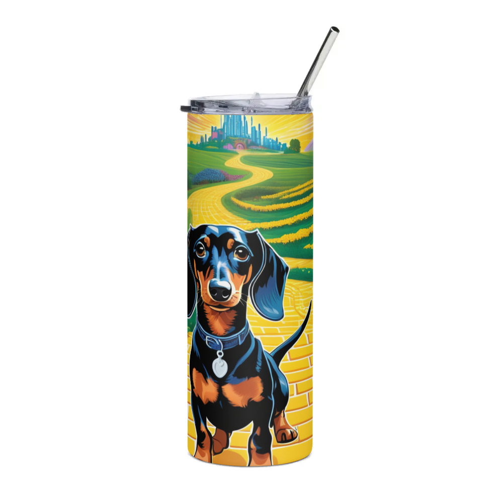 PugMug Custom Black Dachshund Stainless Steel Tumbler