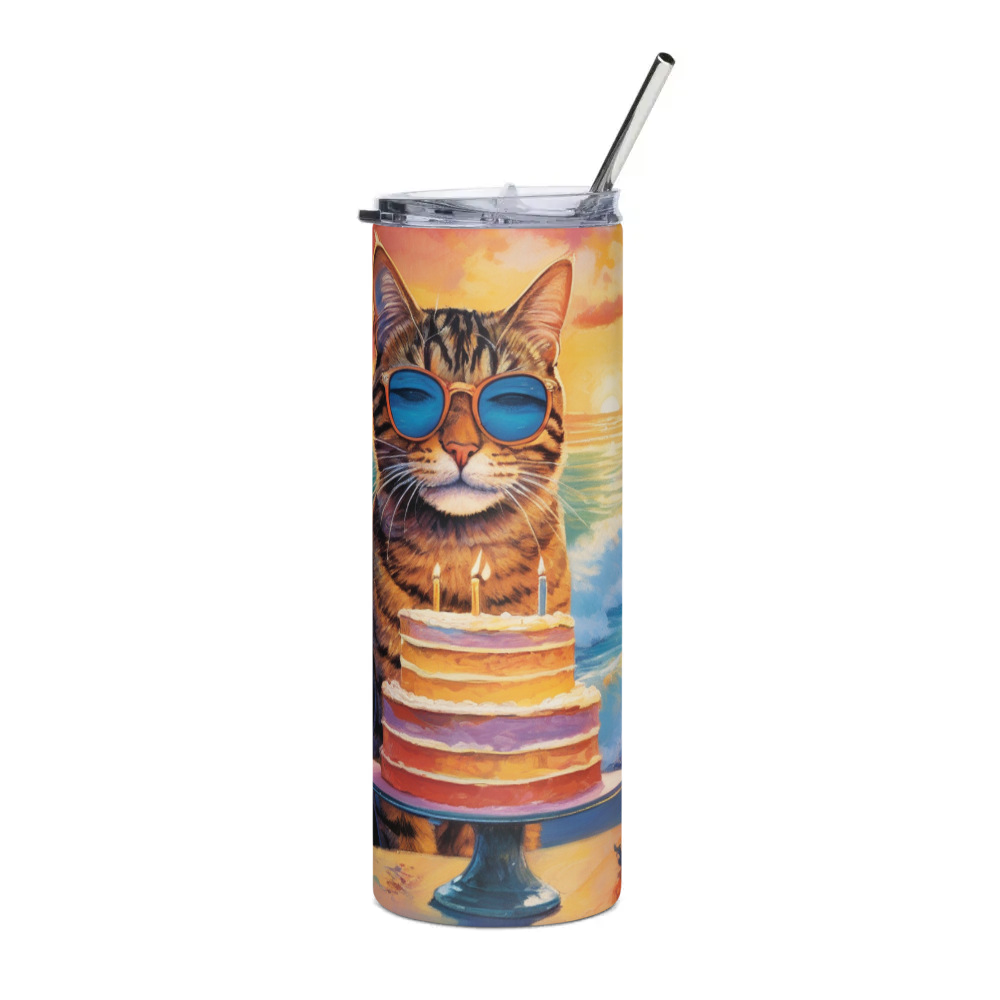 PugMug Custom Tabby Companion Cat Stainless Steel Tumbler
