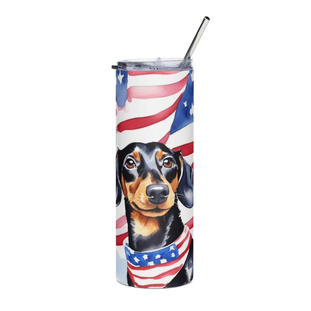 PugMug Custom Black Dachshund Stainless Steel Tumbler
