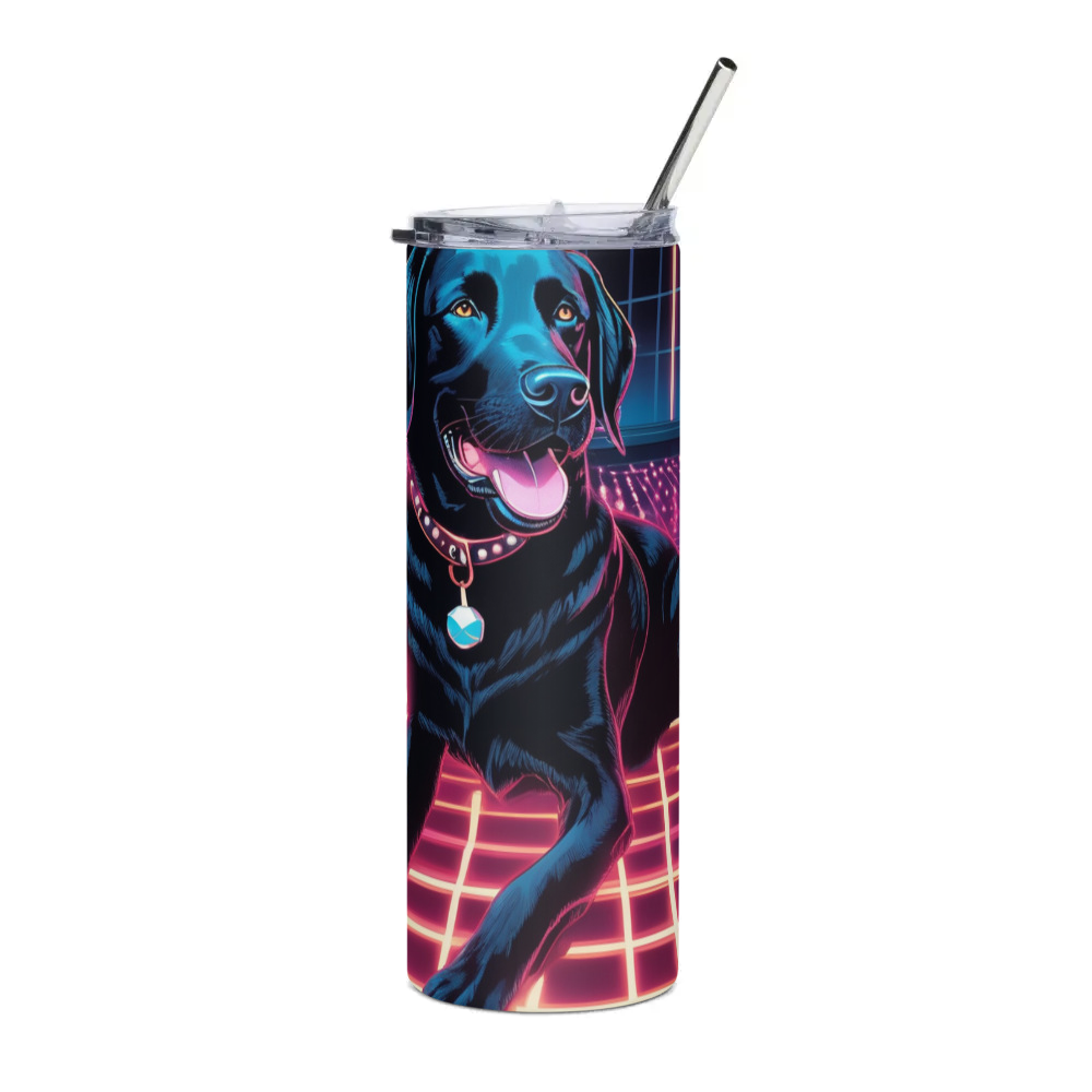 PugMug Custom Black Labrador Retriever Stainless Steel Tumbler