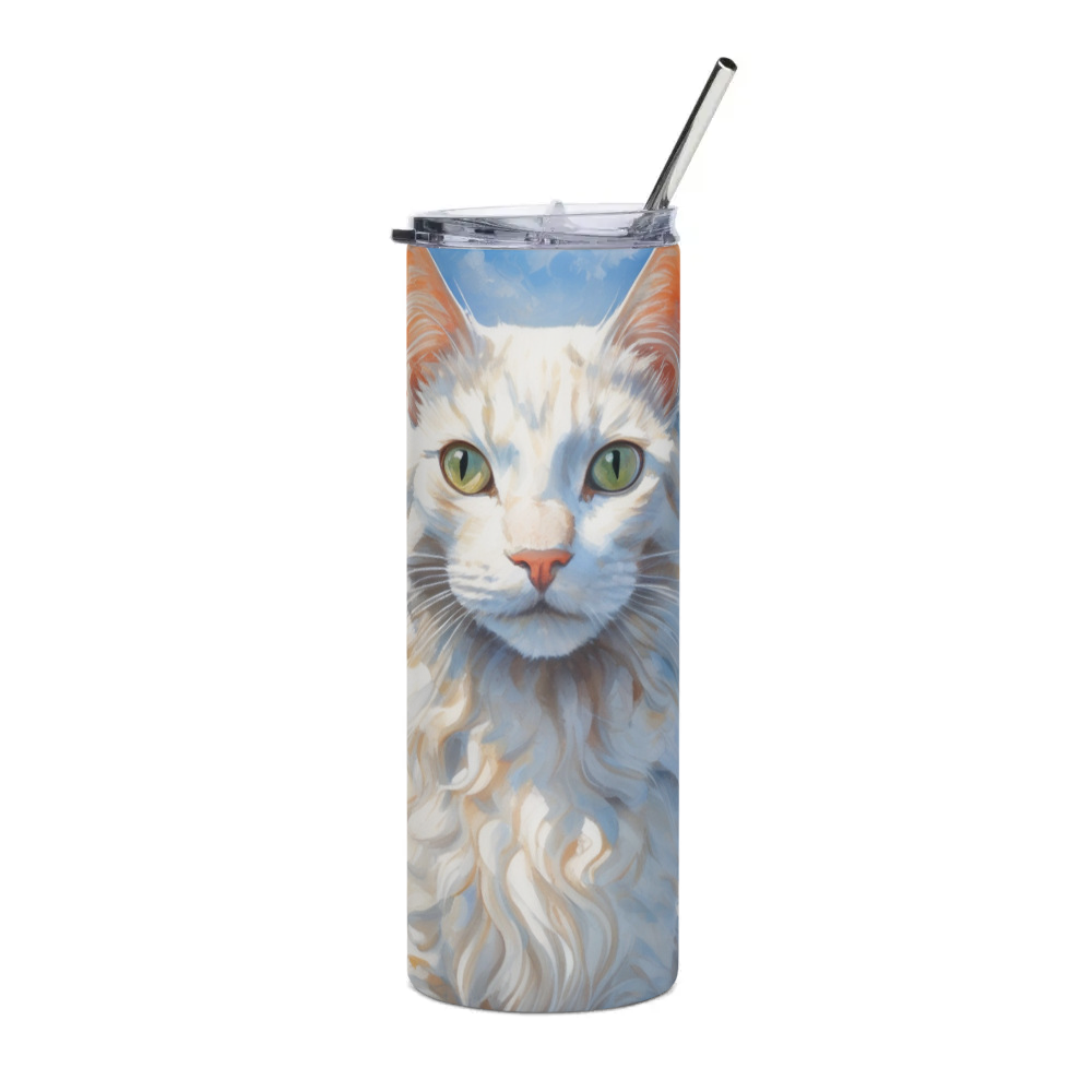 PugMug Custom White Companion Cat Stainless Steel Tumbler