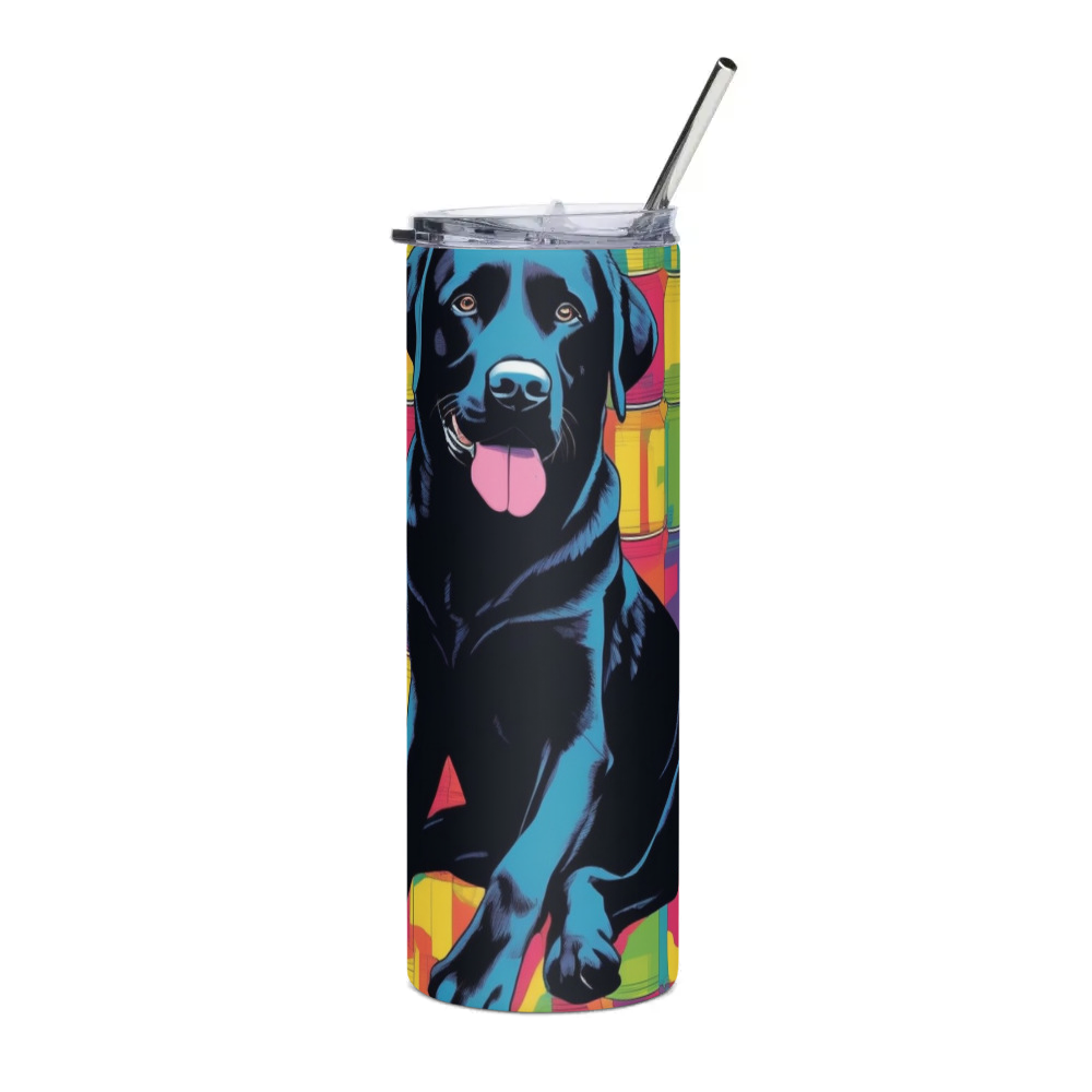PugMug Custom Black Labrador Retriever Stainless Steel Tumbler
