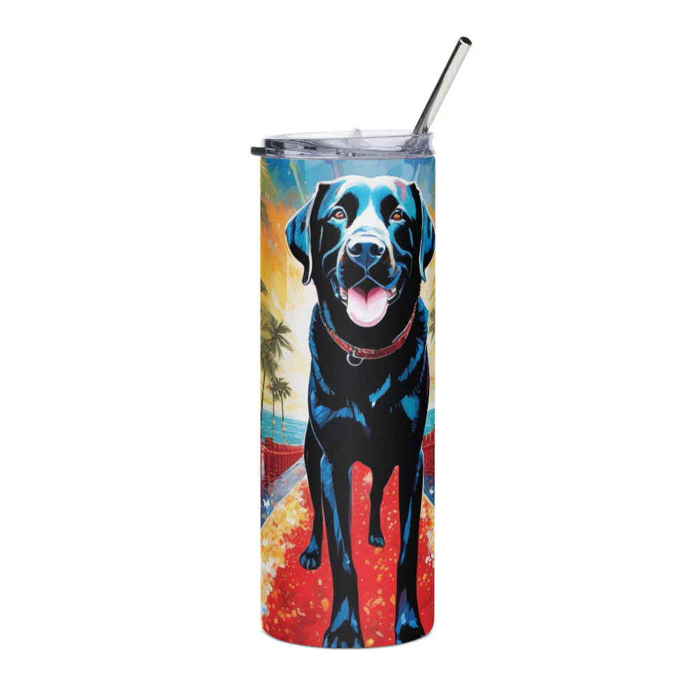 PugMug Custom Black Labrador Retriever Stainless Steel Tumbler