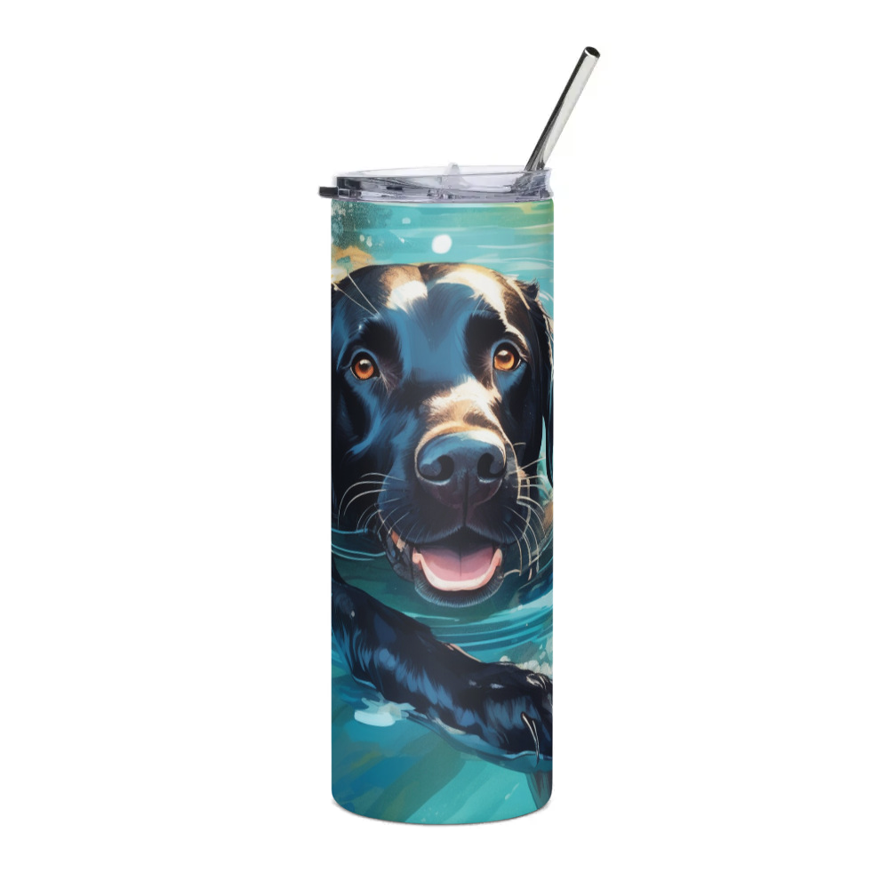PugMug Custom Black Labrador Retriever Stainless Steel Tumbler
