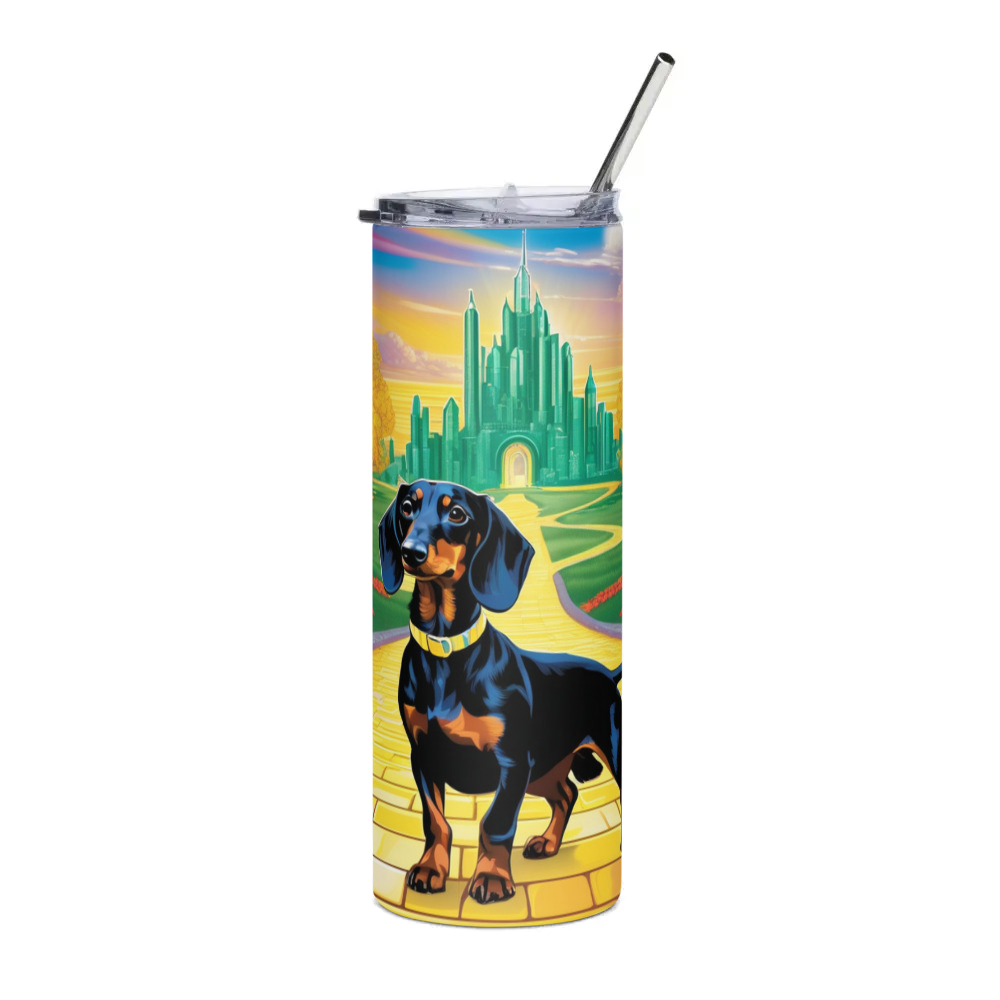 PugMug Custom Black Dachshund Stainless Steel Tumbler