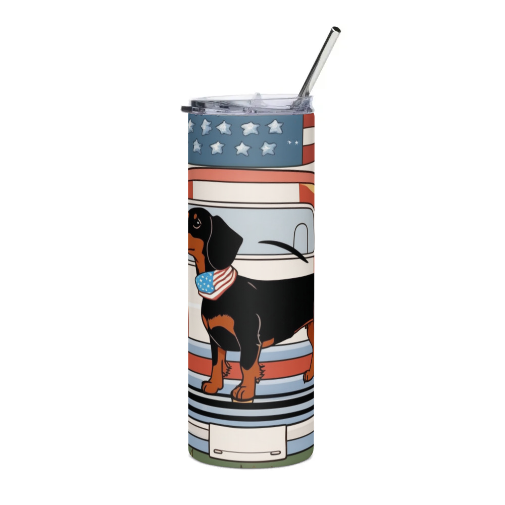 PugMug Custom Black Dachshund Stainless Steel Tumbler