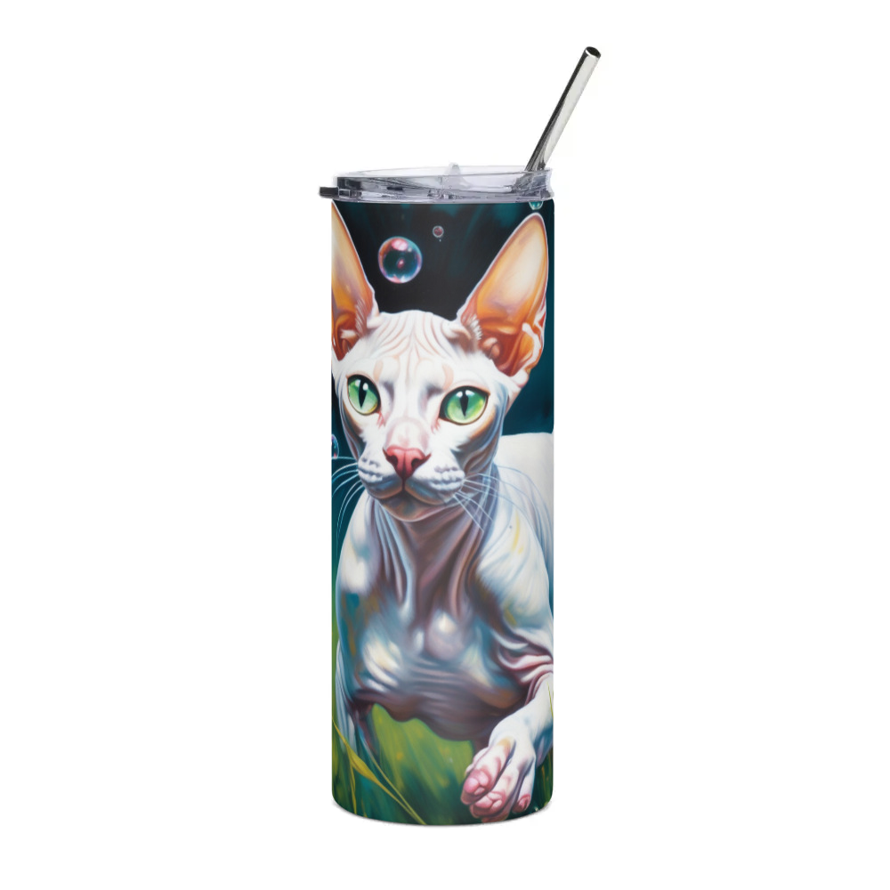 PugMug Custom White Sphynx Cat Stainless Steel Tumbler