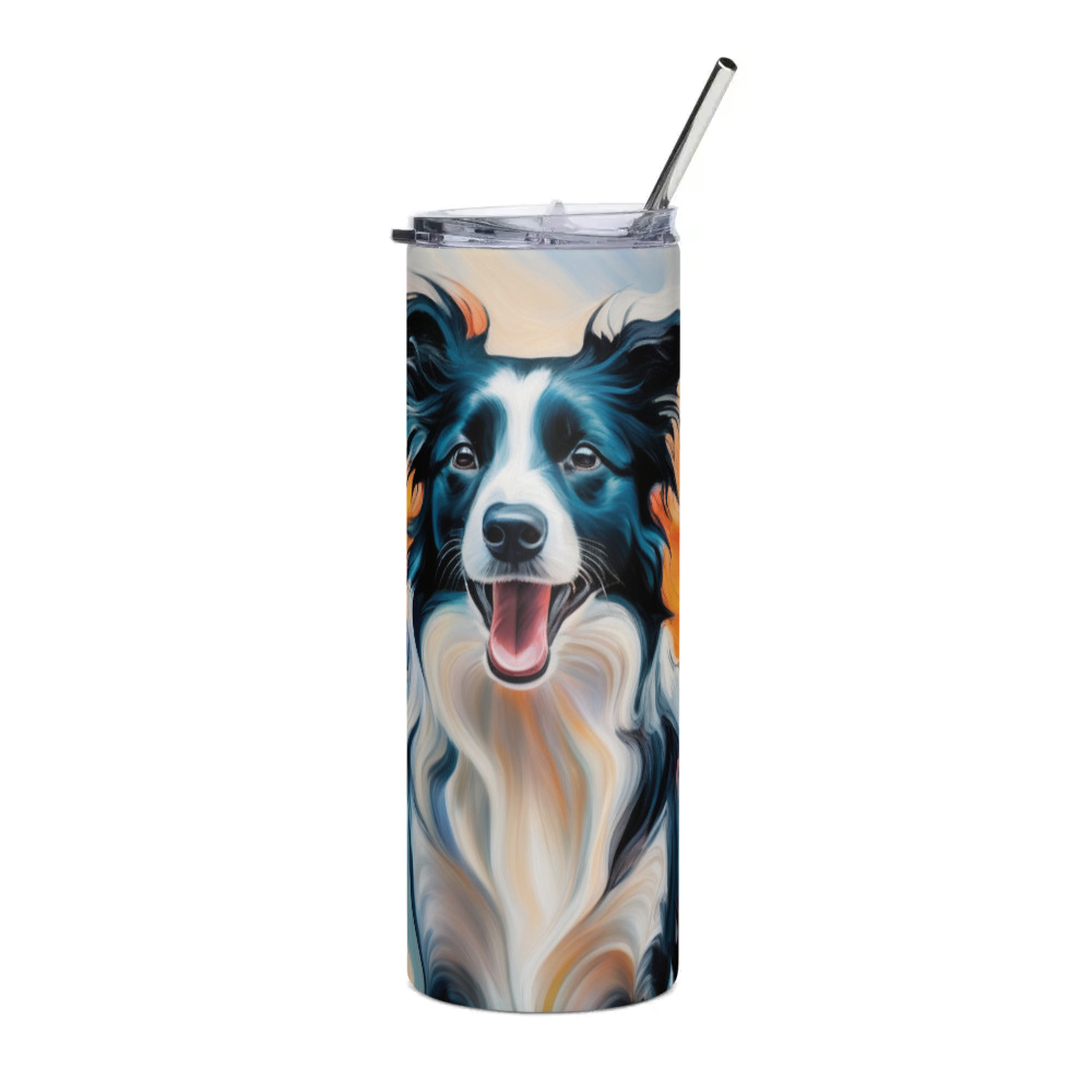 PugMug Custom Border Collie Stainless Steel Tumbler