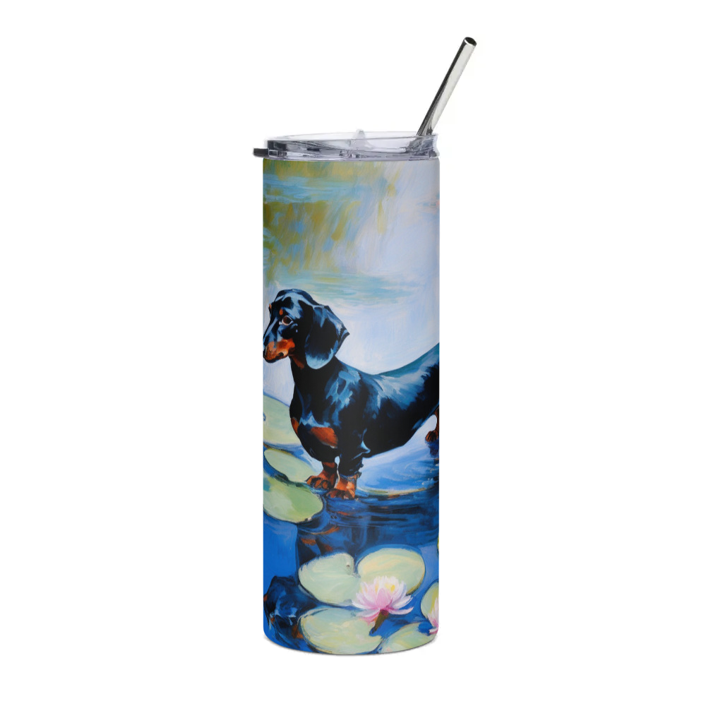 PugMug Custom Black Dachshund Stainless Steel Tumbler