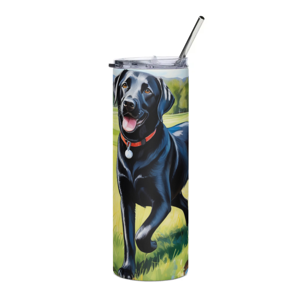 PugMug Custom Black Labrador Retriever Stainless Steel Tumbler