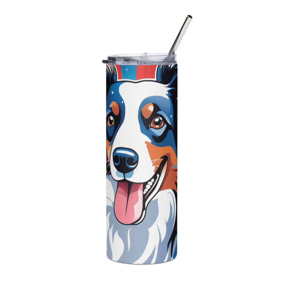 PugMug Custom Border Collie Stainless Steel Tumbler