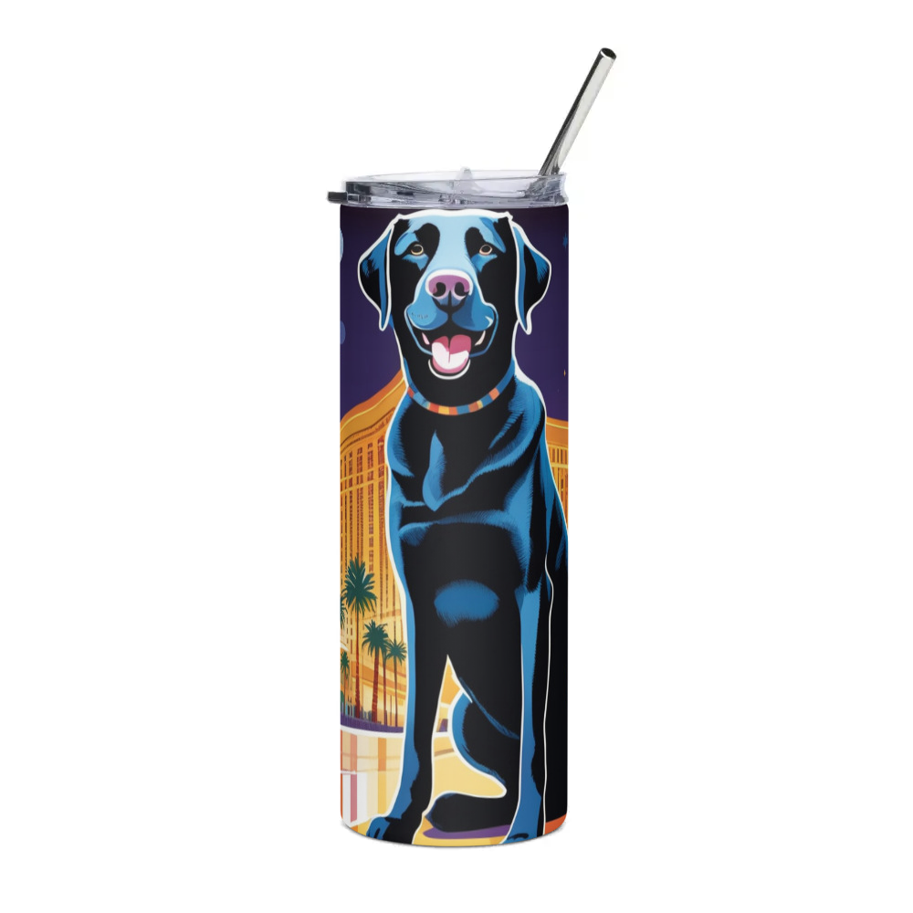 PugMug Custom Black Labrador Retriever Stainless Steel Tumbler