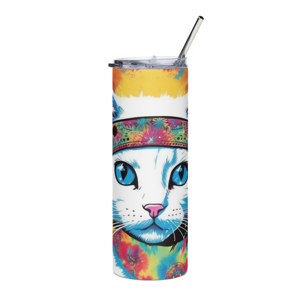 PugMug Custom White Exotic Cat Stainless Steel Tumbler