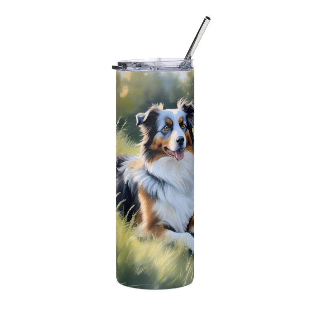 PugMug Custom Miniature American Shepherd Stainless Steel Tumbler