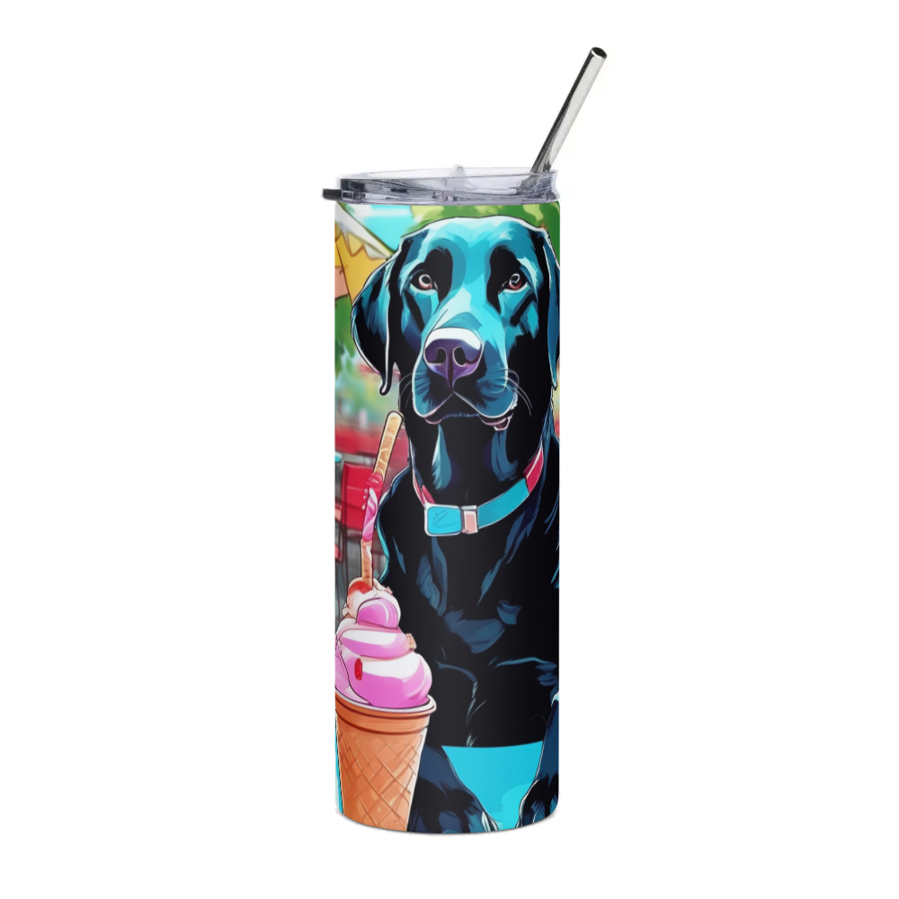 PugMug Custom Black Labrador Retriever Stainless Steel Tumbler