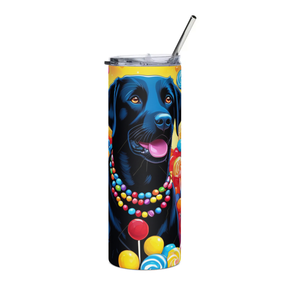 PugMug Custom Black Labrador Retriever Stainless Steel Tumbler