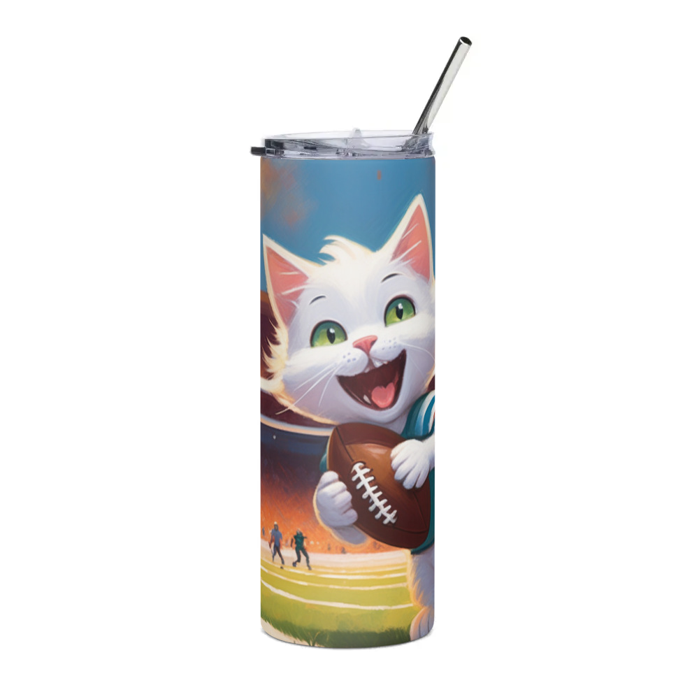 PugMug Custom White Companion Cat Stainless Steel Tumbler