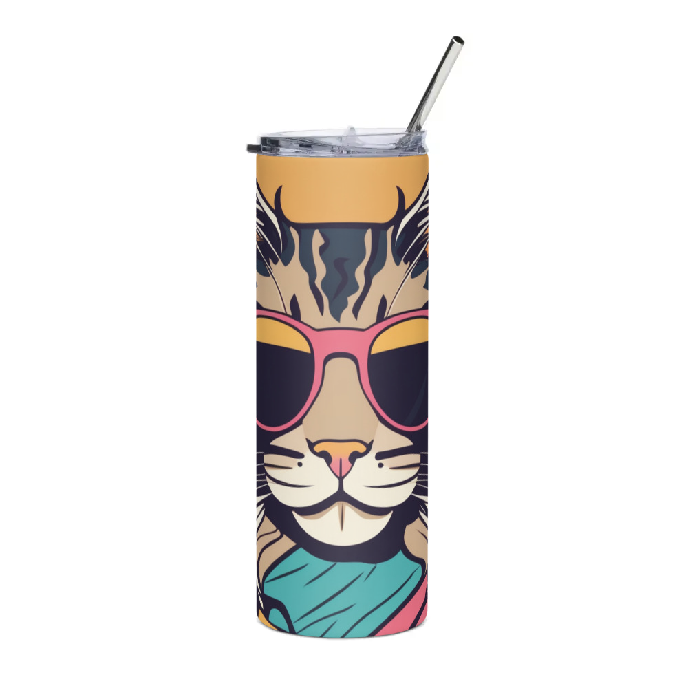 PugMug Custom Tabby Maine Coon Cat Stainless Steel Tumbler