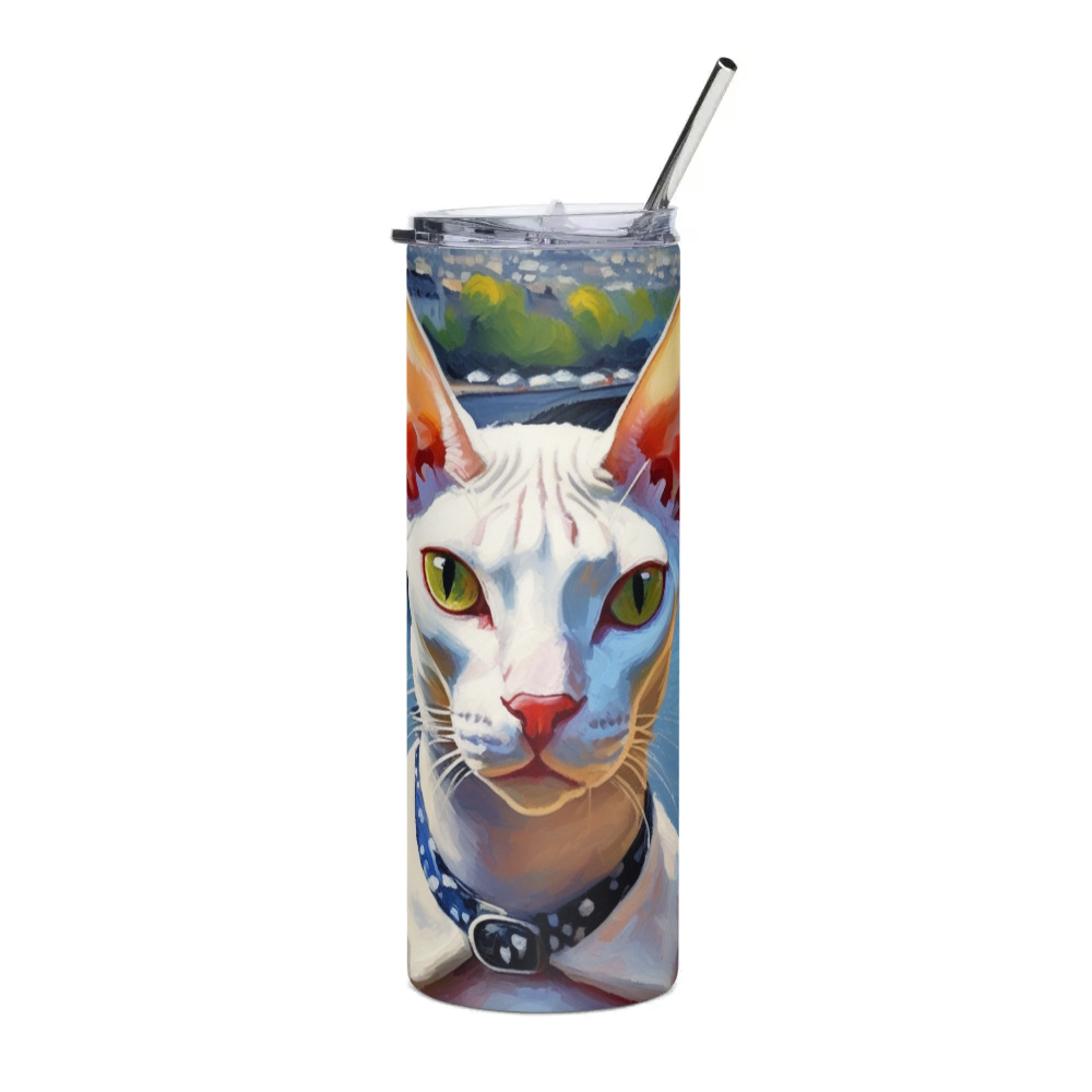 PugMug Custom White Sphynx Cat Stainless Steel Tumbler