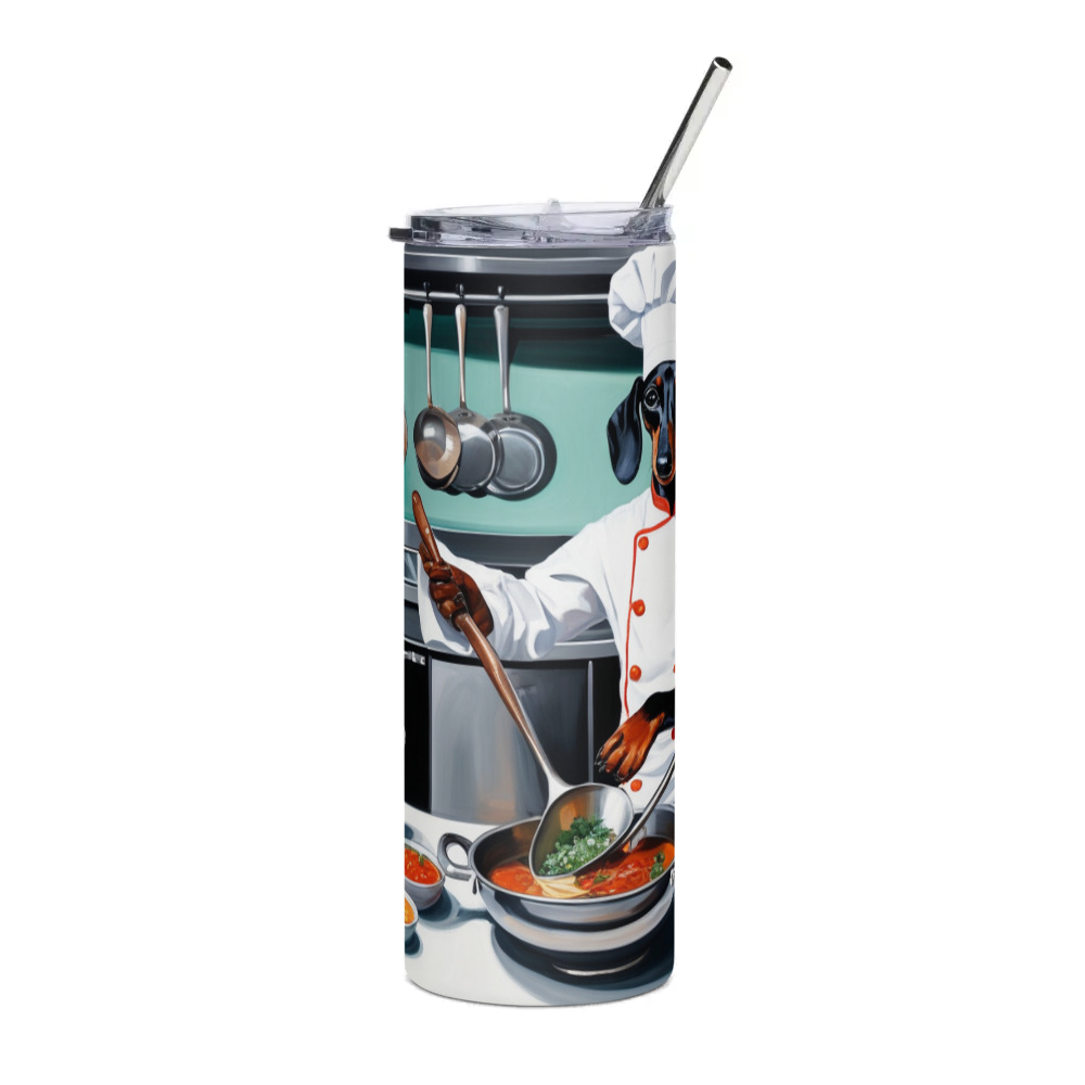 PugMug Custom Black Dachshund Stainless Steel Tumbler