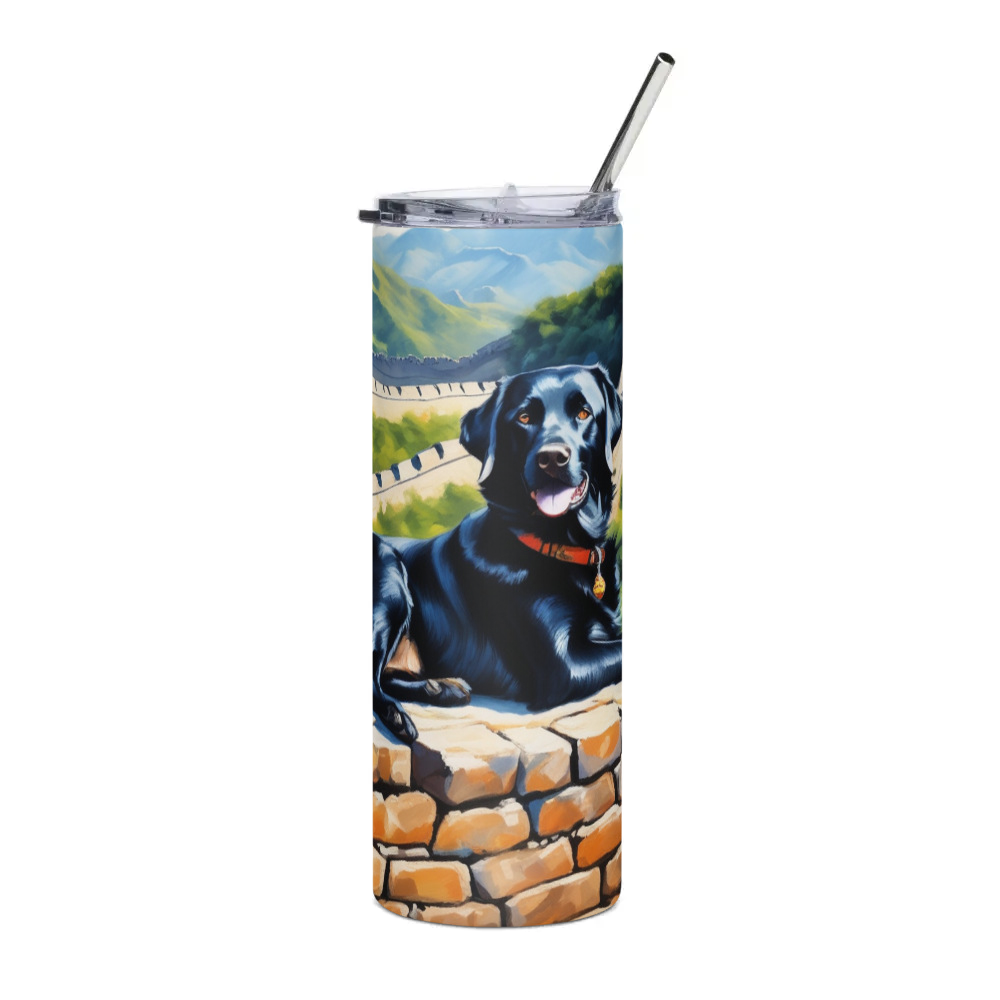 PugMug Custom Black Labrador Retriever Stainless Steel Tumbler