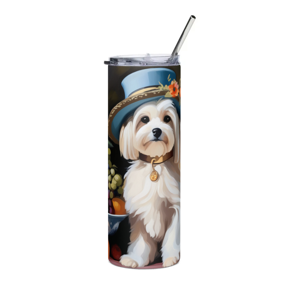 PugMug Custom White Havanese Dog Stainless Steel Tumbler